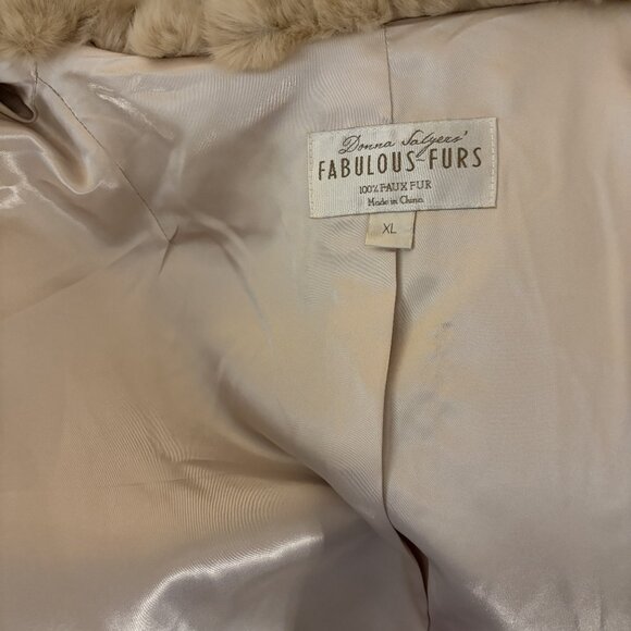 Donna Salyers Champagne Faux Fox Coat sz XL - Picture 12 of 16